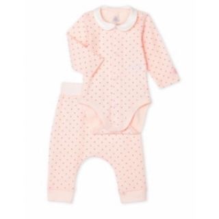 プチバトー(PETIT BATEAU)のプチバトー オーガニック ロンパース パンツセット(ロンパース)