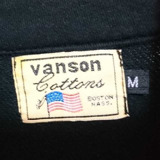 VANSON(バンソン)のvanson バンソン ライダースジャケットタイプ ブラック Mサイズ 綿 メンズのジャケット/アウター(ライダースジャケット)の商品写真