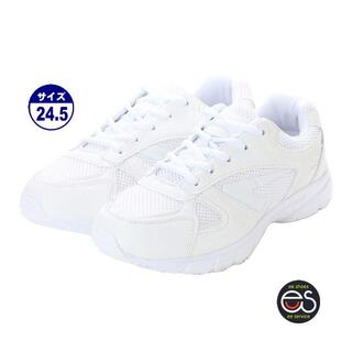 【16249-24.5cm】ホワイトスニーカー　白運動靴　通学靴　男女兼用(スニーカー)