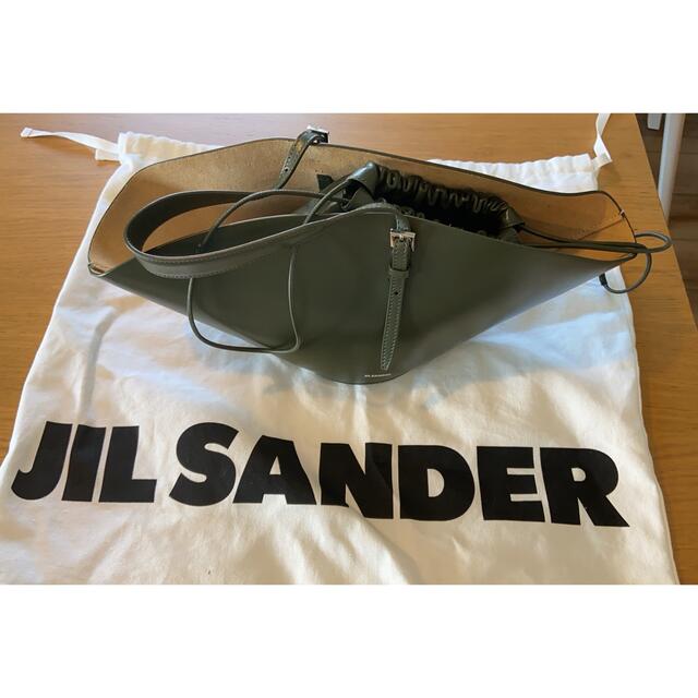 JIL SANDER  Sombrero レザー ハンドバッグ  カーキ