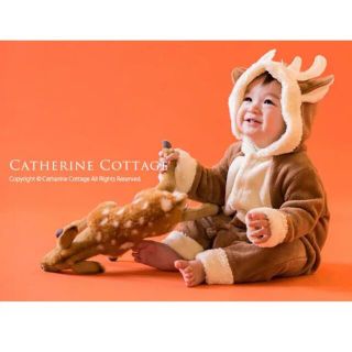 キャサリンコテージ(Catherine Cottage)のCatherine Cottage クリスマス トナカイ モコモコロンパース(ロンパース)