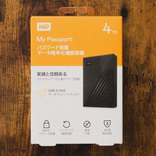 WD MyPassport4TB ハードディスク　ウェスタンデジタル HDD(PC周辺機器)