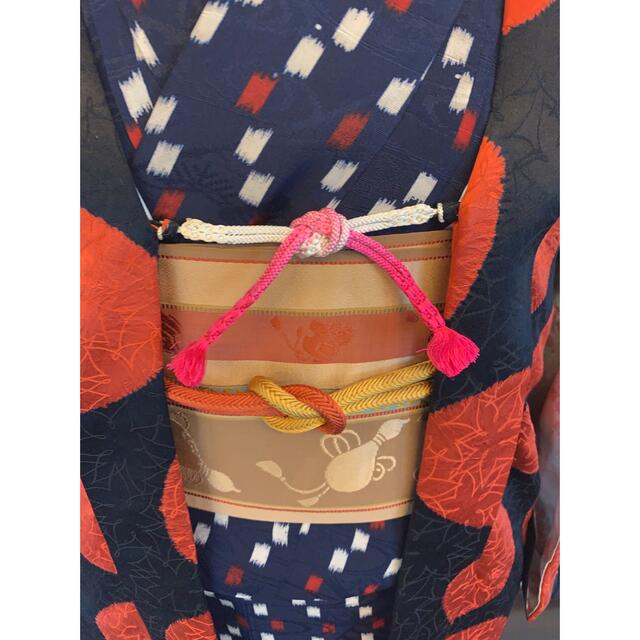 ビッグドット羽織　オレンジ　ブラック レディースの水着/浴衣(着物)の商品写真