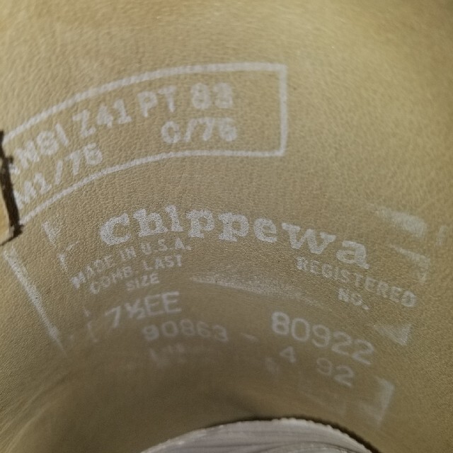 【国内配送】 PT83 エンジニアブーツ チペワ - CHIPPEWA 黒タグ 室内保管 ワイズEE  71/2EE ブーツ
