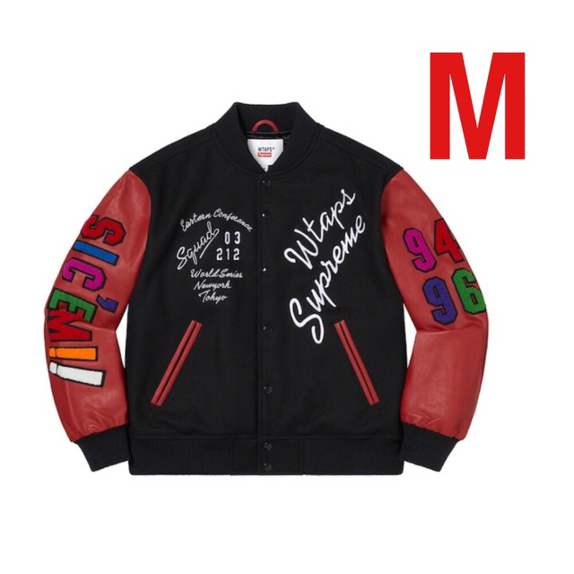 WTAPS SUPREME VARSITY JACKET BLACK