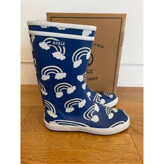 エーグル(AIGLE)のAIGLE エイグル　ロリポップ プリント ラバーブーツ　新品　34(長靴/レインシューズ)