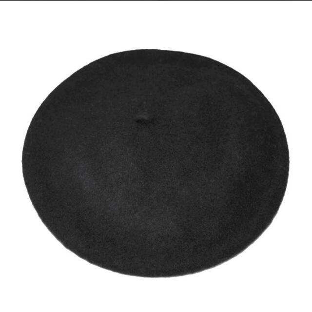 【新品】ベレー帽 黒 無地 ウール 韓国 薄手 柔らか素材 レディースの帽子(ハンチング/ベレー帽)の商品写真