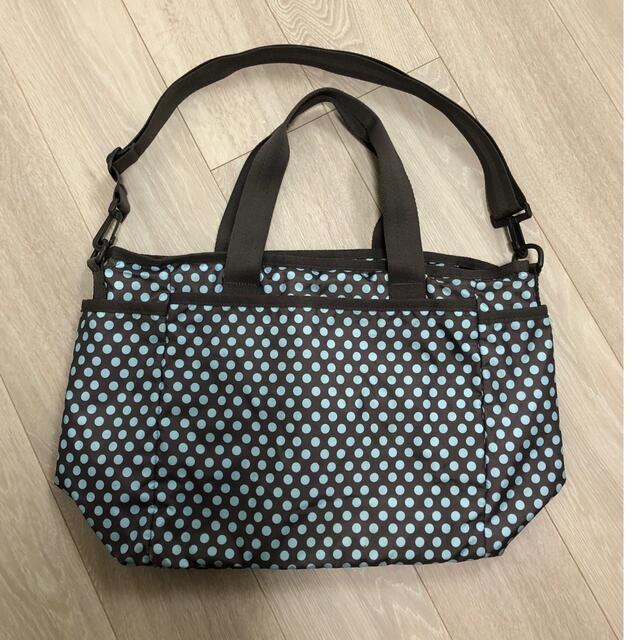 LeSportsac(レスポートサック)のレスポ　マザーズバッグ　ブラウンにミントグリーン　ドット柄 キッズ/ベビー/マタニティのマタニティ(マザーズバッグ)の商品写真