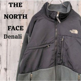 ザノースフェイス(THE NORTH FACE)の美品US規格ノースフェイスデナリジャケット刺繍ロゴブラック黒グリーン緑(ブルゾン)