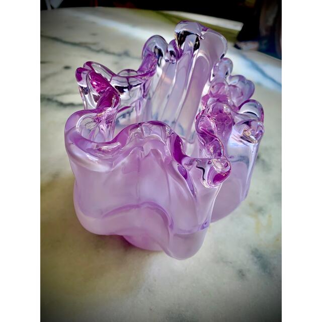 琉球ガラス　花瓶　紫　パープル
