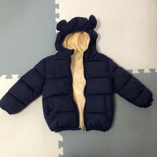 ベビーギャップ(babyGAP)のくま耳ダウン　ネイビー　90(ジャケット/上着)