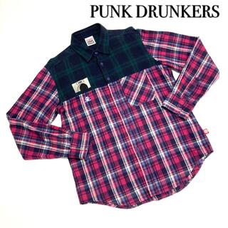 パンクドランカーズ(PUNK DRUNKERS)の【PUNK DRUNKERS】 パンクドランカーズ チェックシャツ ベスト柄(シャツ)