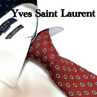 サンローラン(Saint Laurent)のイブサンローランネクタイ 値下げ！ドット柄 赤(ネクタイ)