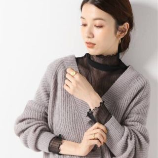 イエナ(IENA)のIENA LA BOUCLE ドットチュールタートルネックプルオーバー(カットソー(長袖/七分))