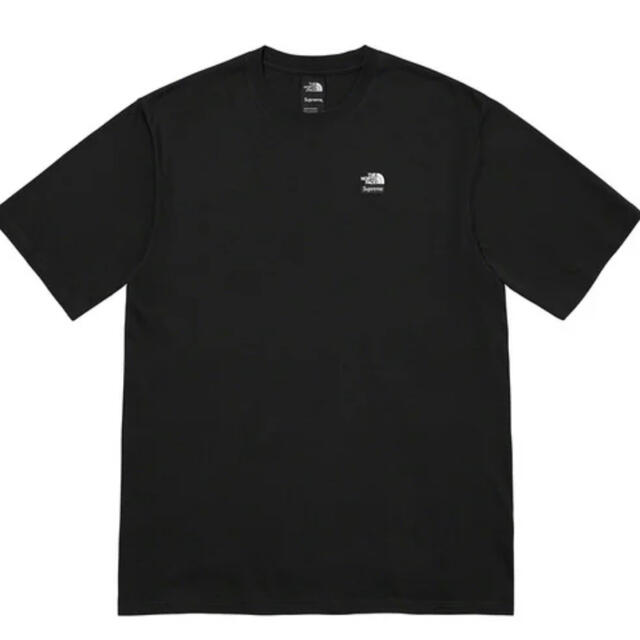 カラーブラック黒L ノースフェイス シュプリーム Tシャツ