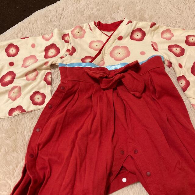 着物風ロンパース　90 キッズ/ベビー/マタニティのキッズ服女の子用(90cm~)(和服/着物)の商品写真