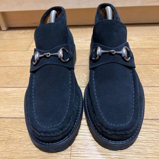 グッチ(Gucci)のGUCCI 黒スェードビットローファーハイカット(スリッポン/モカシン)