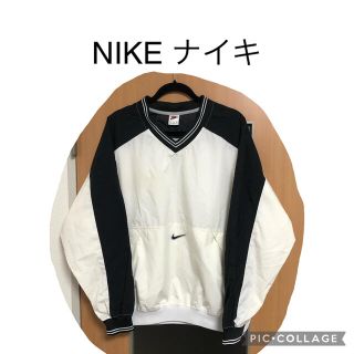 ナイキ(NIKE)の90's NIKE ナイキ　ナイロンプルオーバー　銀タグ スウェット L(スウェット)