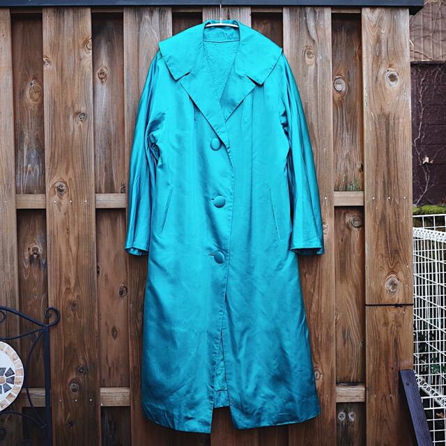 Vintage Satin tailored long jacket状態