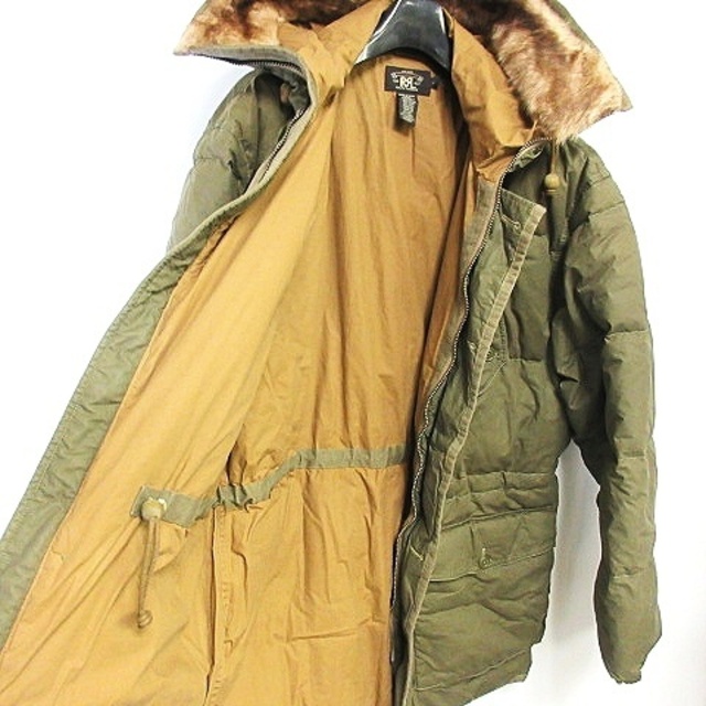 RRL(ダブルアールエル)のダブルアールエル RRL ミリタリー コート ダウンコート ラムファー付 緑 L メンズのジャケット/アウター(その他)の商品写真