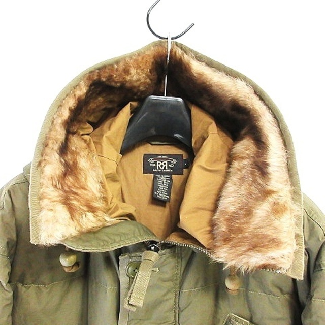 RRL(ダブルアールエル)のダブルアールエル RRL ミリタリー コート ダウンコート ラムファー付 緑 L メンズのジャケット/アウター(その他)の商品写真