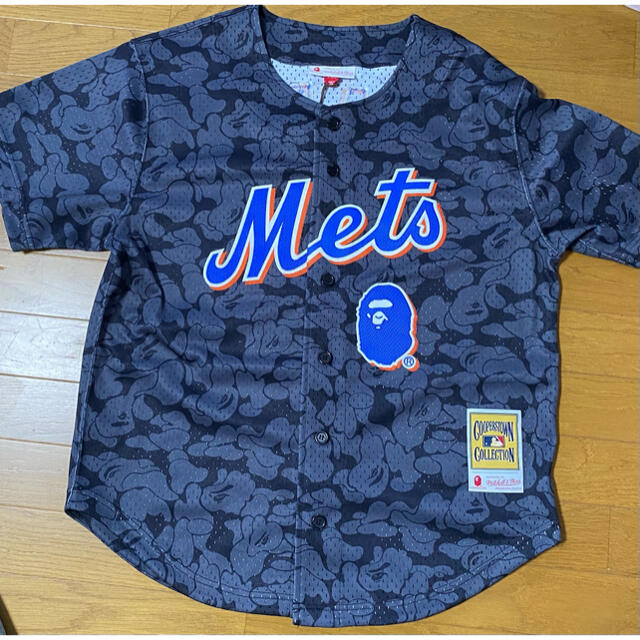 BAPE NEWYORK METS JERSEY ベースボールシャツ 72h限定 1,700円引き