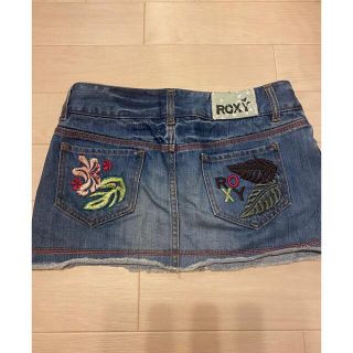 ロキシー(Roxy)のROXY 刺繍デニムスカート！！(ミニスカート)