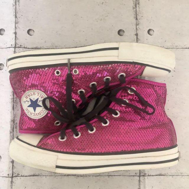 CONVERSE(コンバース)のCONVERSE コンバース オールスター スパンコール ピンク 24.5cm レディースの靴/シューズ(スニーカー)の商品写真