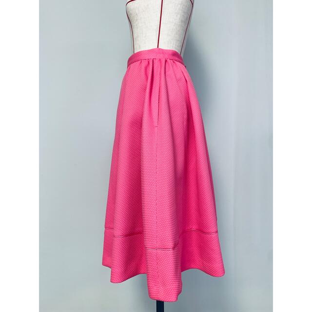 Maglie par ef-de(マーリエパーエフデ)のマーリエ　青みピンクのタックギャザースカート　超美品 レディースのスカート(ロングスカート)の商品写真