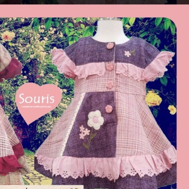 Souris(スーリー)の専用★スーリー☆パネル切替ジャンパースカート キッズ/ベビー/マタニティのキッズ服女の子用(90cm~)(ワンピース)の商品写真