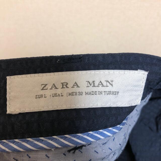 ZARA(ザラ)のハーフパンツ ショートパンツ メンズ　Lサイズ　ネイビー メンズのパンツ(ショートパンツ)の商品写真