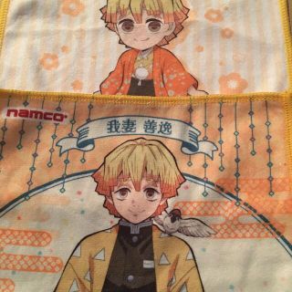 鬼滅の刃　ナムコ　参ノ章　ハンドタオル　我妻善逸(キャラクターグッズ)