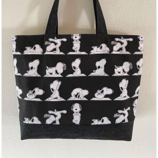 スヌーピー(SNOOPY)のハンドメイド　トートバッグ　スヌーピー×デニム　v(トートバッグ)