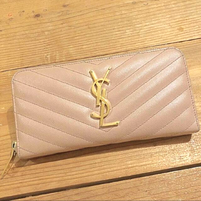 イブサンローラン　ラウンドファスナー　長財布　YSL