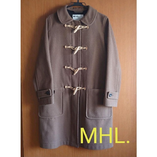 美品】MHL. ダッフルコート ロング丈 メルトン 丸襟 マーガレット