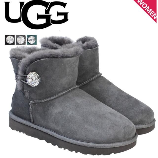 最終値下げ！！新品未使用　UGG ムートンブーツ　スワロフスキー　グレー新品未使用