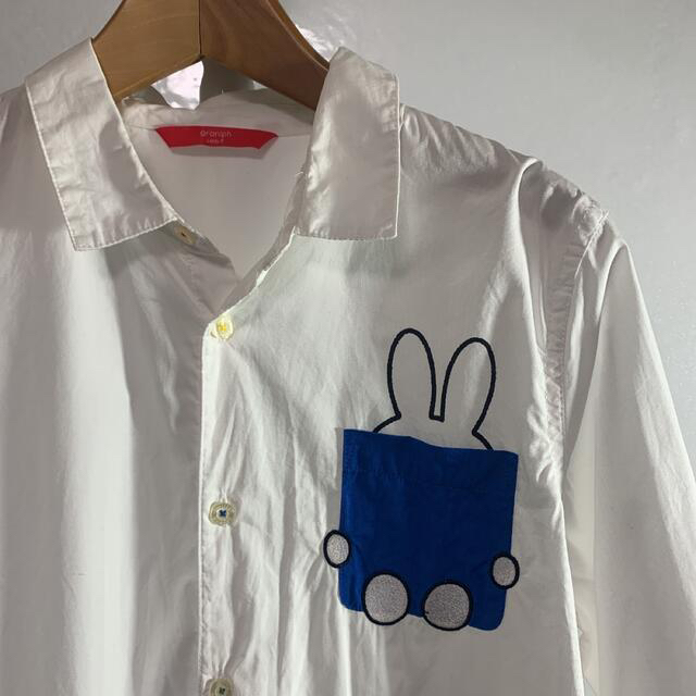 graniph miffy  長袖シャツ　 L-LL ホワイト　品番460 レディースのトップス(シャツ/ブラウス(長袖/七分))の商品写真