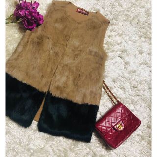 Max mara fur best ファー　ベスト　値下げレディース