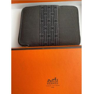 エルメス(Hermes)のエルメス パース PM ラウンドファスナー エールライン グレー 二つ折り財布(折り財布)