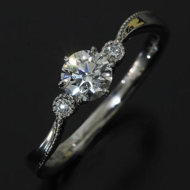 0.43ct ダイヤ リング 脇石0.03ct 11号 pt900 D8573 レディースのアクセサリー(リング(指輪))の商品写真