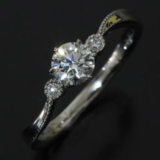 0.43ct ダイヤ リング 脇石0.03ct 11号 pt900 D8573(リング(指輪))