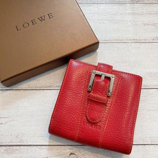 ロエベ(LOEWE)の【希少】LOEWE ロエベ レディース コンパクト財布 ミニ財布 折り財布 赤(財布)