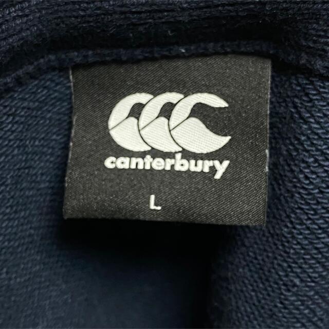 トップス【canterbury】刺繍デカロゴ　プルオーバーパーカー ネイビー