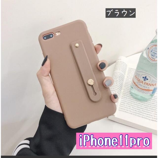 Iphone11pro 韓国ケース ベルト付 人気のくすみカラー ブラウン の通販 By みおお ラクマ