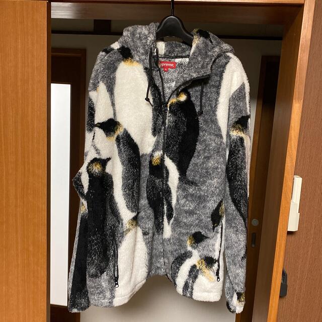 supreme penguins hooded fleece jacket