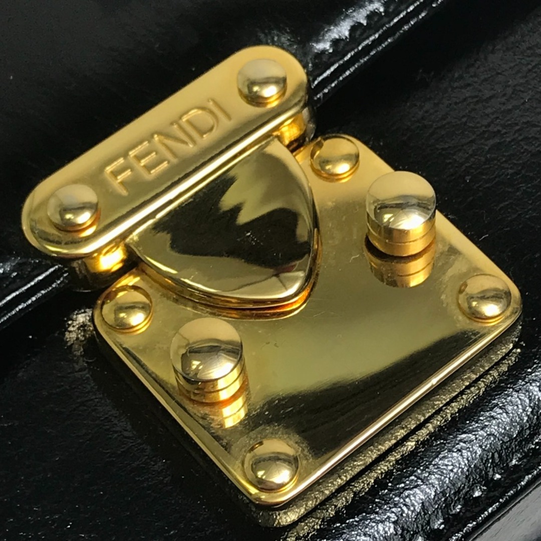 FENDI(フェンディ)のフェンディ FENDI エナメル ヴィンテージ オールド 2WAY ショルダーバッグ ハンドバッグ パテントレザー ブラック レディースのバッグ(ハンドバッグ)の商品写真