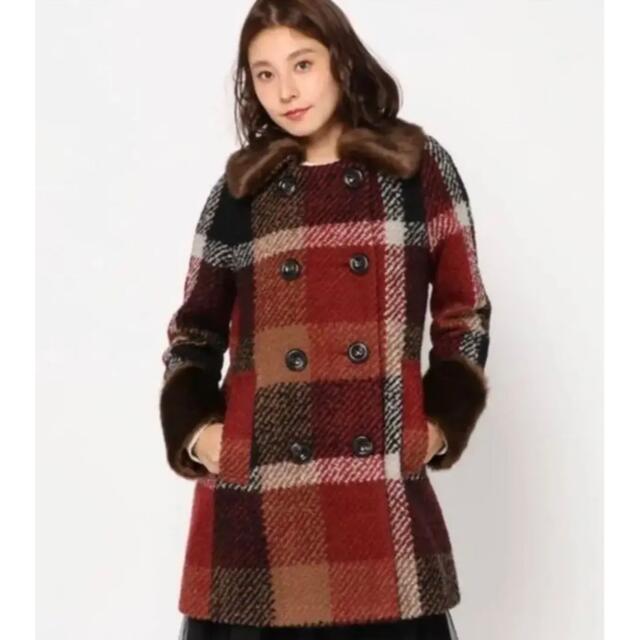 BURBERRY BLUE LABEL - 赤ハウスクレストチェック*ミドル丈コート