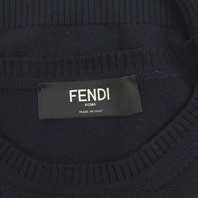 即納最大半額 FENDI ズッカ柄紺ニット