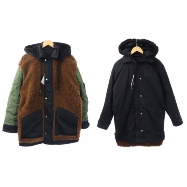 DIESEL(ディーゼル)のディーゼル  19AW リバーシブル ステンカラージャケット ボア XS 黒 茶 メンズのジャケット/アウター(ブルゾン)の商品写真