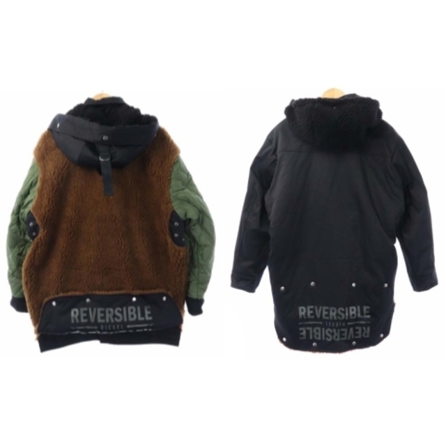 DIESEL(ディーゼル)のディーゼル  19AW リバーシブル ステンカラージャケット ボア XS 黒 茶 メンズのジャケット/アウター(ブルゾン)の商品写真